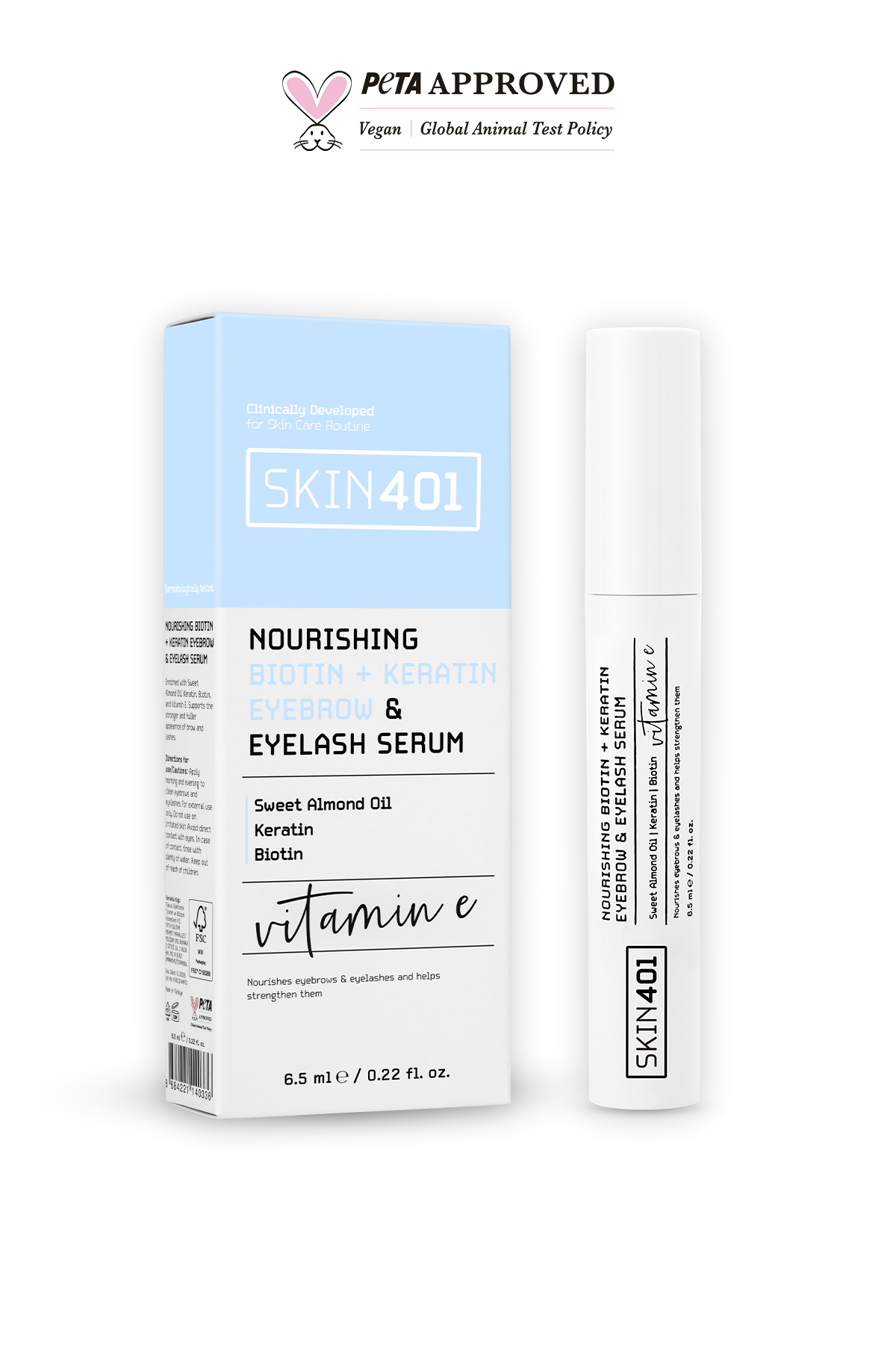 Skin401 Nourishing Biotin+Creatine Eyebrow & Eyelash Serum 6.5ml