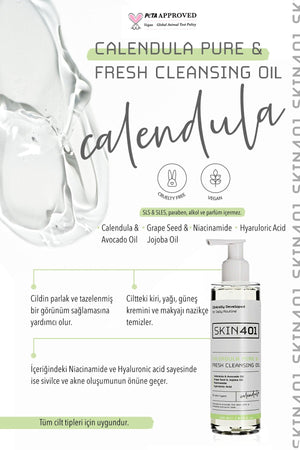 Skin401 Calendula Pure & Fresh Cleansing Oil 200 ml - Flavuscom