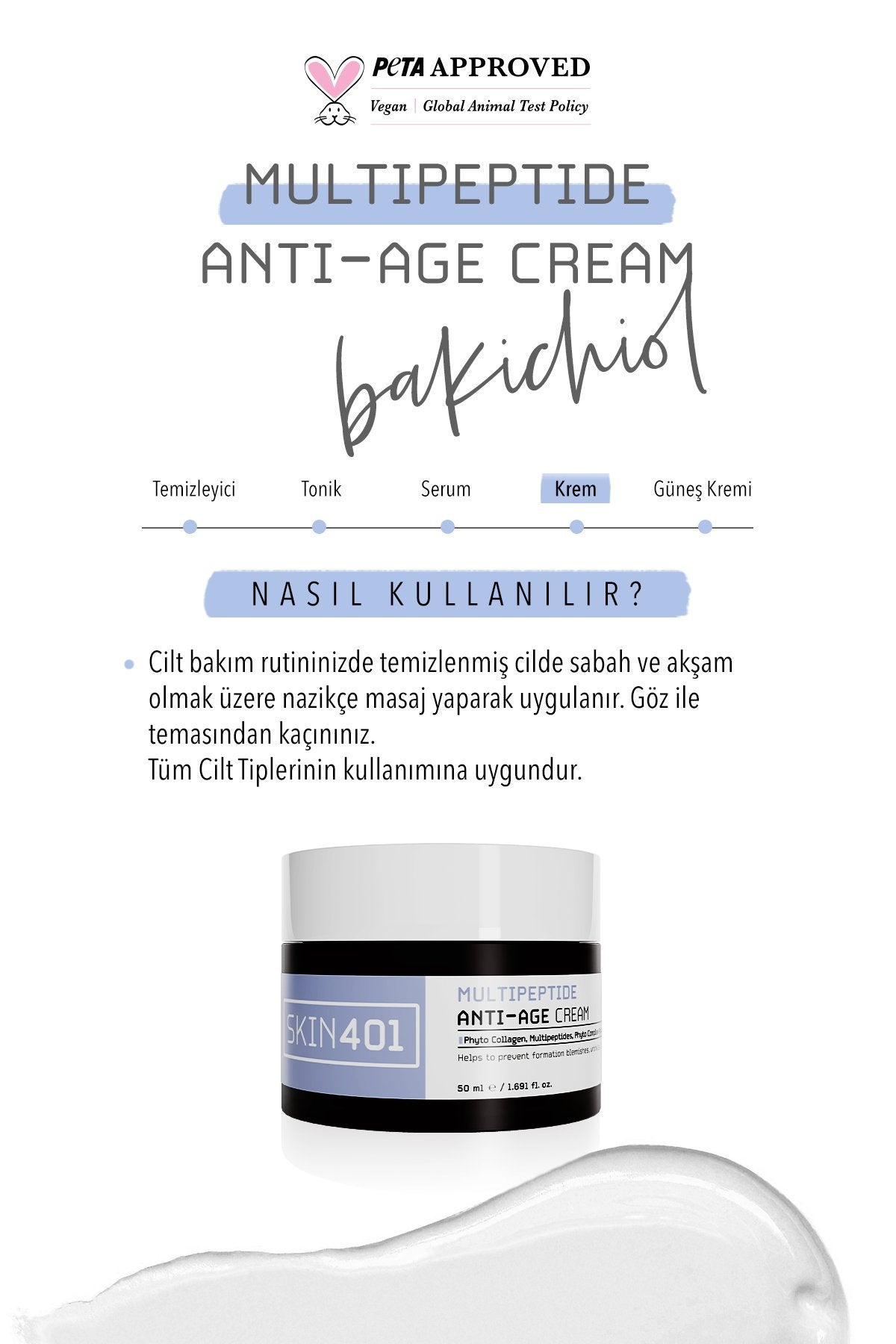 Skin401 Multipeptide Bakuchiol Anti-age Cream 50 ml - Flavuscom
