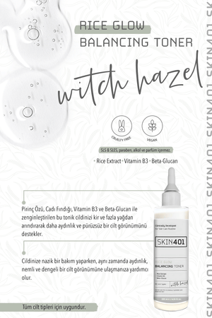 SKIN401 Pirinç Özlü Aydınlatıcı Dengeleyici Tonik 200ml - Flavuscom