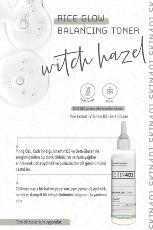 SKIN401 Pirinç Özlü Aydınlatıcı Dengeleyici Tonik 200ml - Flavuscom