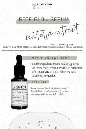 Skin401 Pirinç Özlü Aydınlatıcı ve Parlaklık Etkili Serum 30ml - Flavuscom