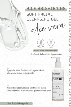 Skin401 Pirinç Özlü Aydınlatıcı Yüz Temizleme Jeli 200ml - Flavuscom