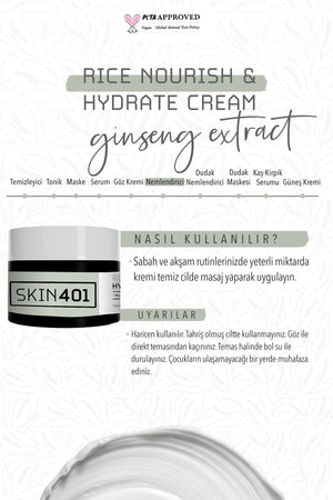 Skin401 Pirinç Özlü Besleyici & Nemlendirici İpeksi Krem 50ml - Flavuscom
