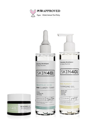 Skin401 Sivilce Oluşumunu Önlemeye ve Gözenek Görünümü Azaltmaya Yardımcı Bakim Rutini (Karma ve Yağlı Cilt Tipleri) - Flavuscom