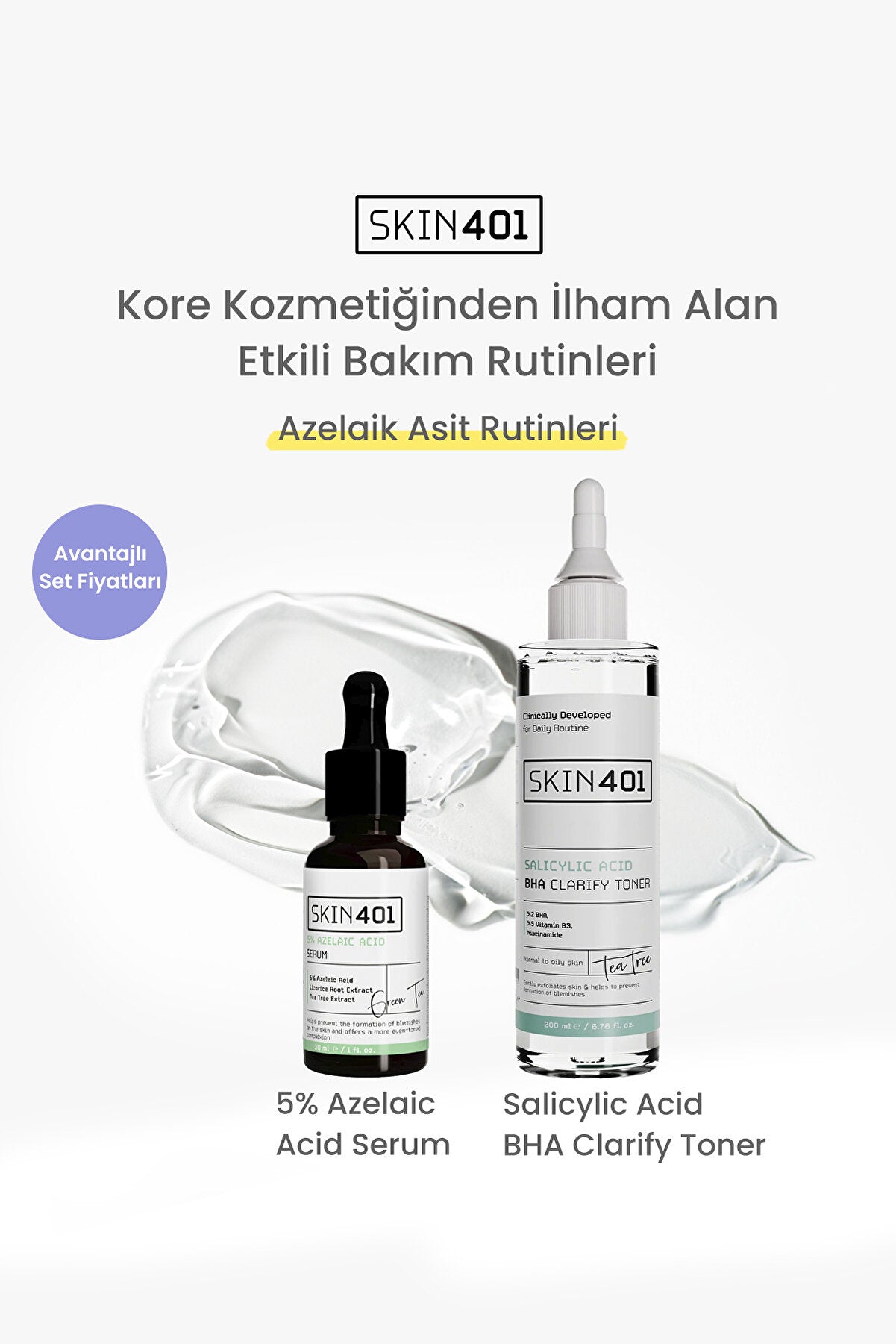 Skin401 Siyah Nokta Karşıtı ve Arındırıcı Bakım Seti (Karma ve Yağlı Ciltler) - Flavuscom