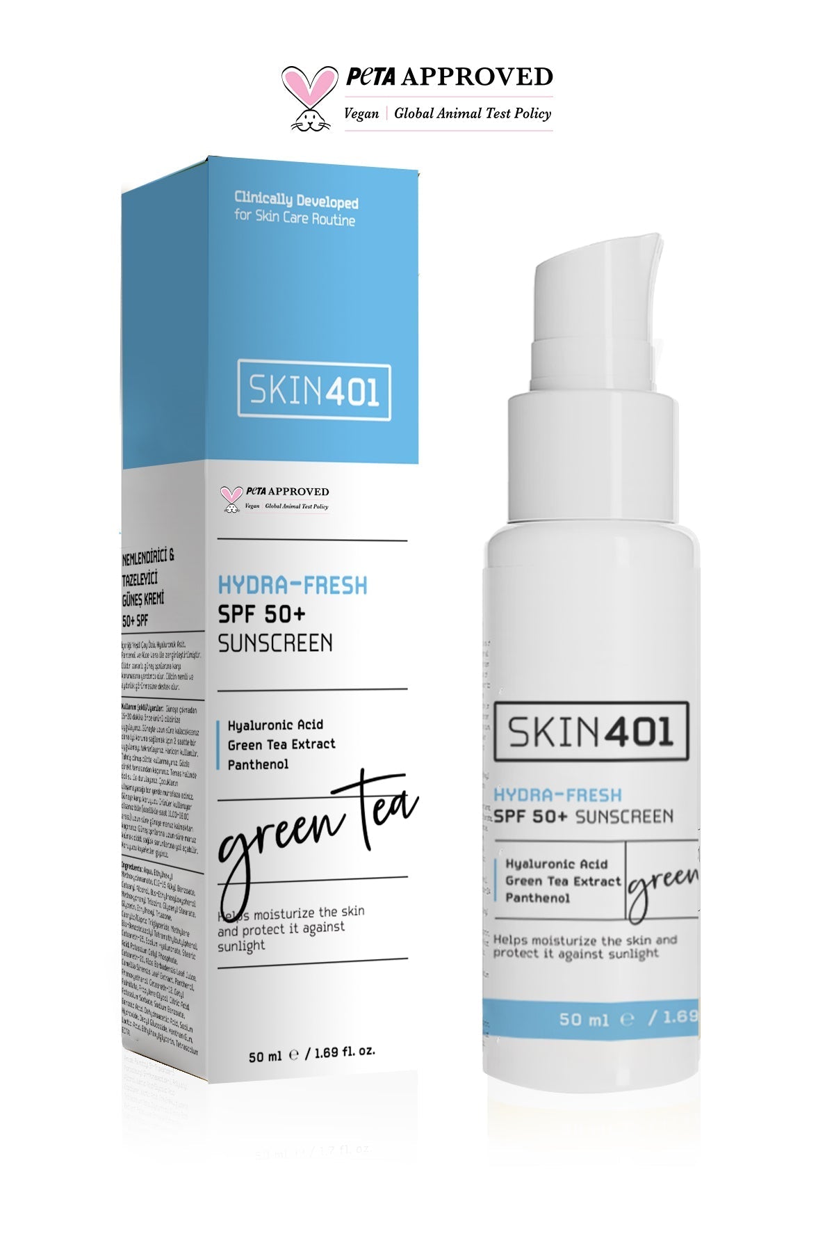 Skin401 SPF50+ Hydra-Fresh Sunscreen Nemlendirici & Tazeleyici Güneş Kremi 50 ml - Flavuscom