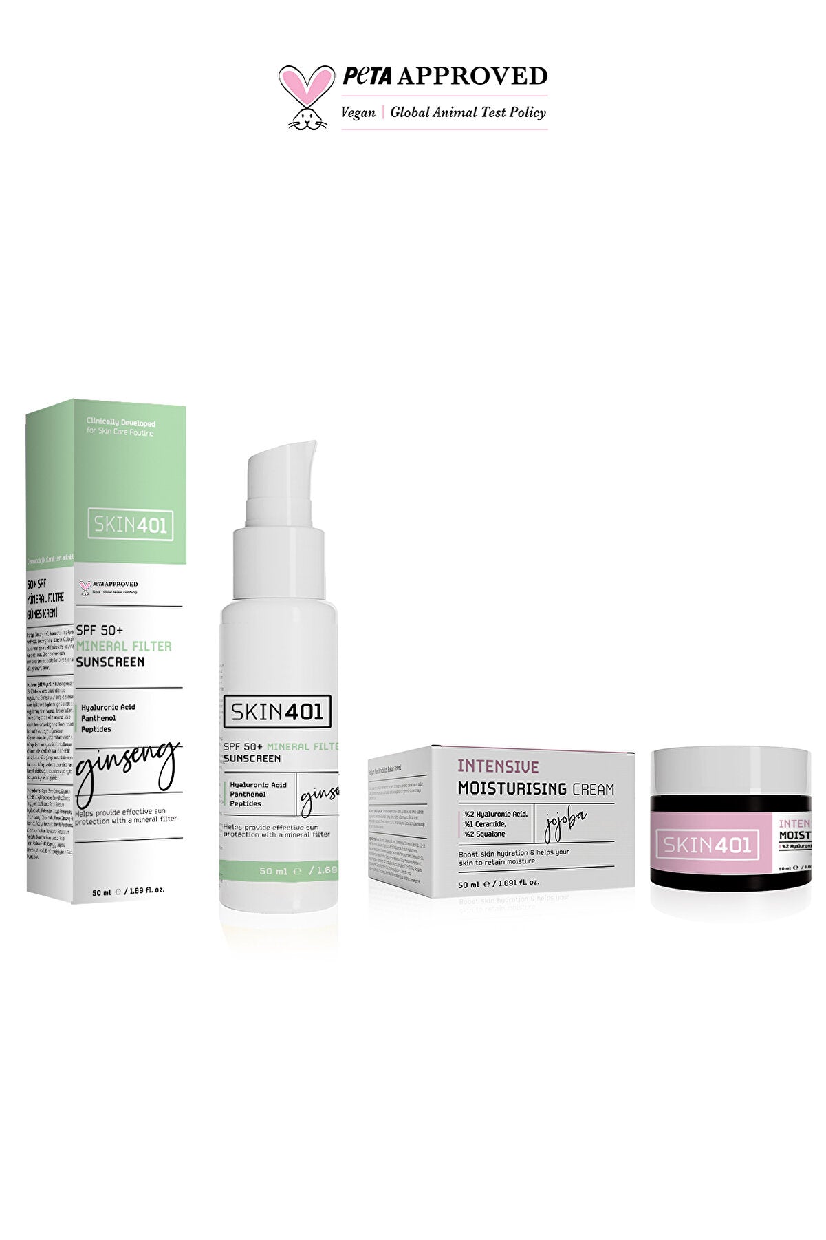 Skin401 Yoğun Nemlendirici ve Mineral Filtreli Güneş Kremi Seti - Flavuscom