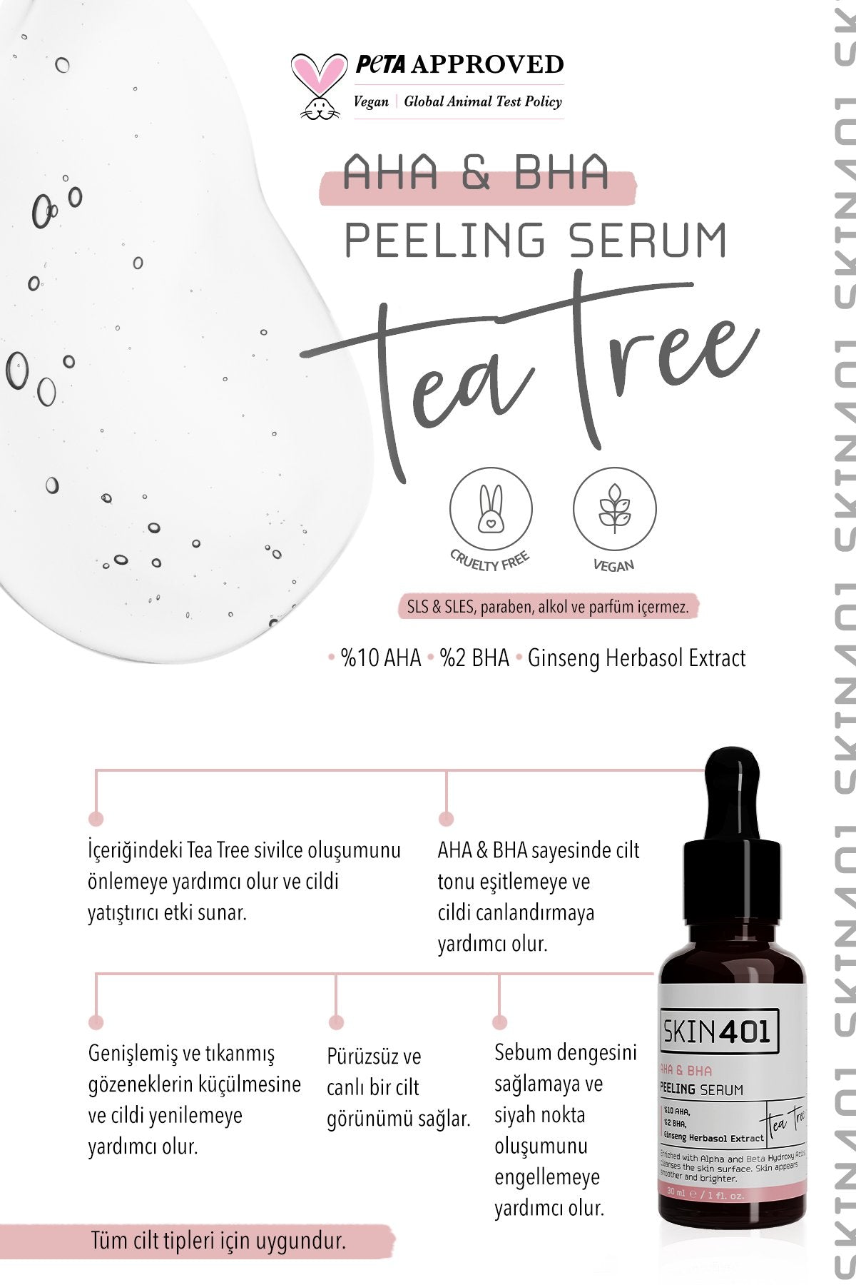 Skin401 10% AHA & 2 % BHA Peeling Serum 30 ml - Flavuscom