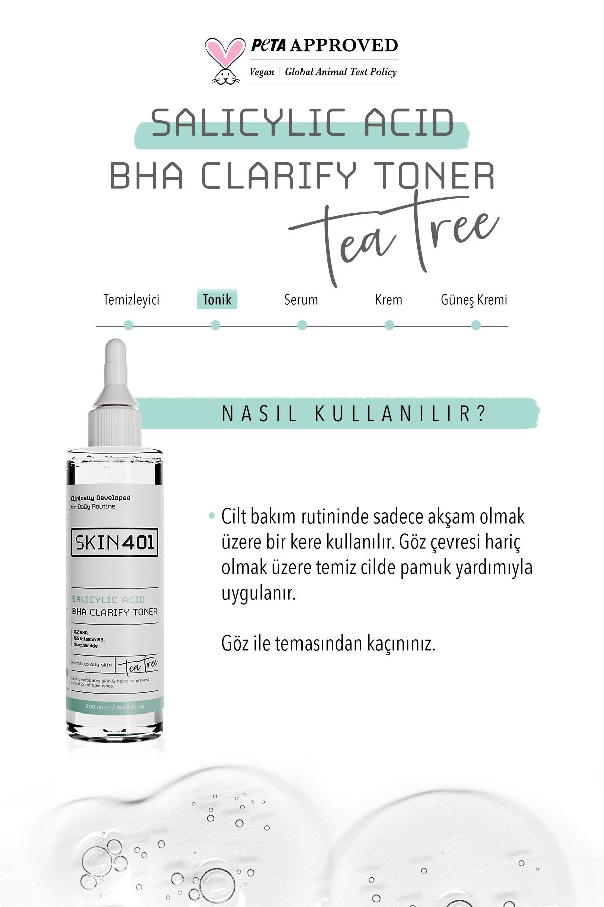 Skin401 2% Salicylic Acid BHA Clarify Toner 200 ml - Flavuscom