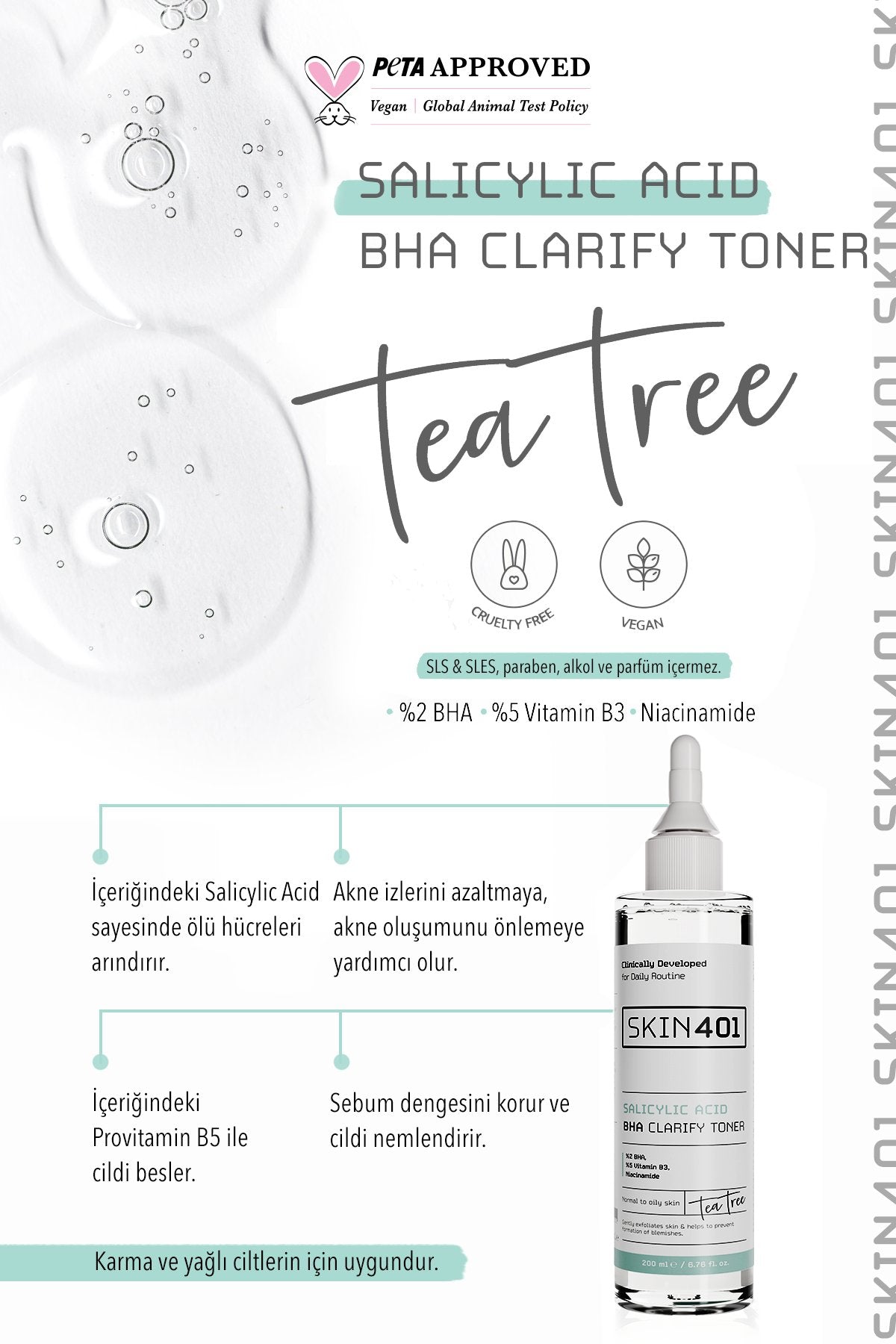 Skin401 2% Salicylic Acid BHA Clarify Toner 200 ml - Flavuscom