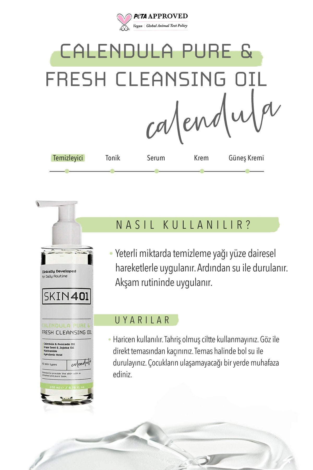 Skin401 Calendula Pure & Fresh Cleansing Oil 200 ml - Flavuscom