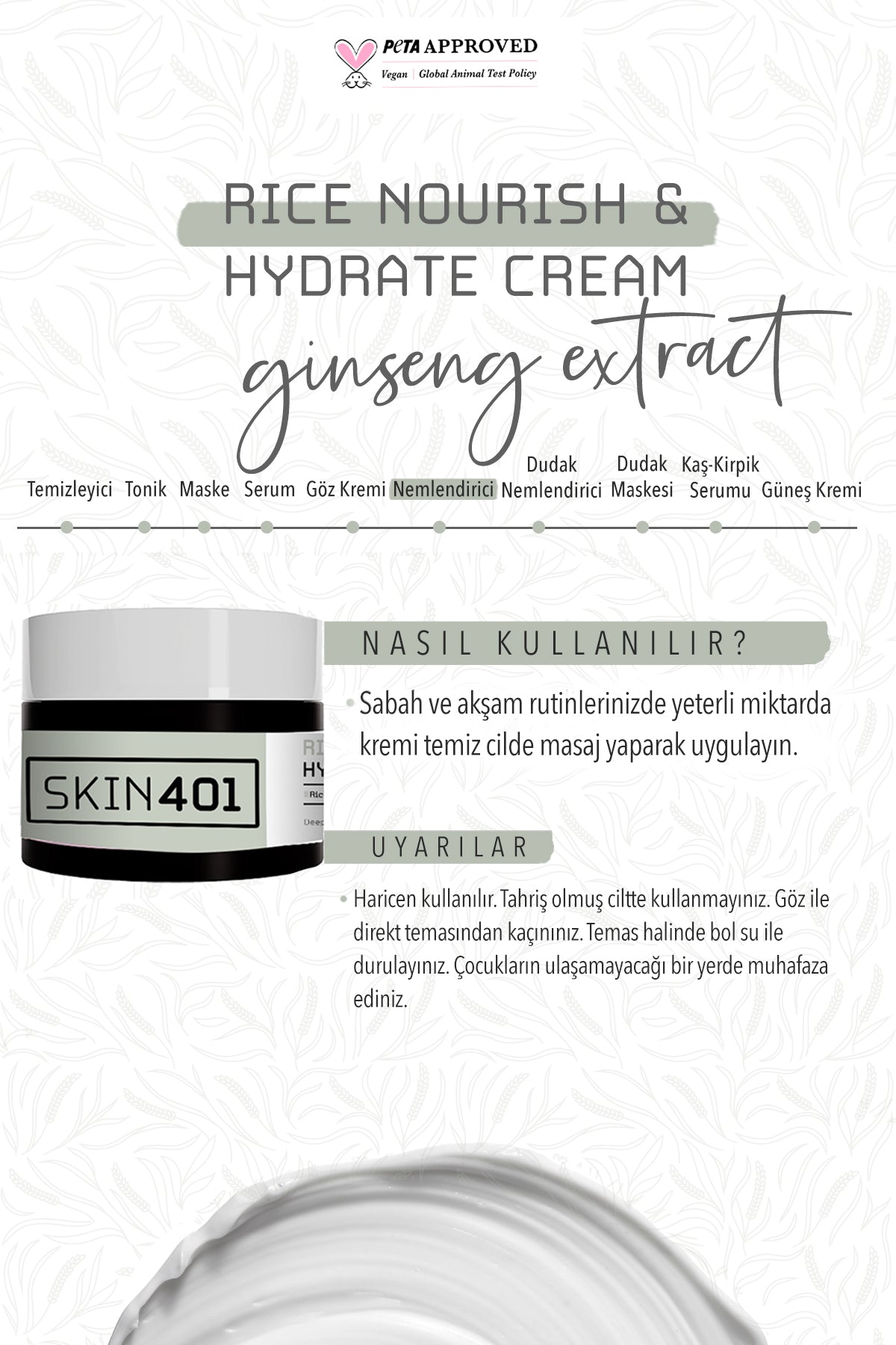 SKIN401 Rice Nourish & Hydrate Silky Cream 50ml