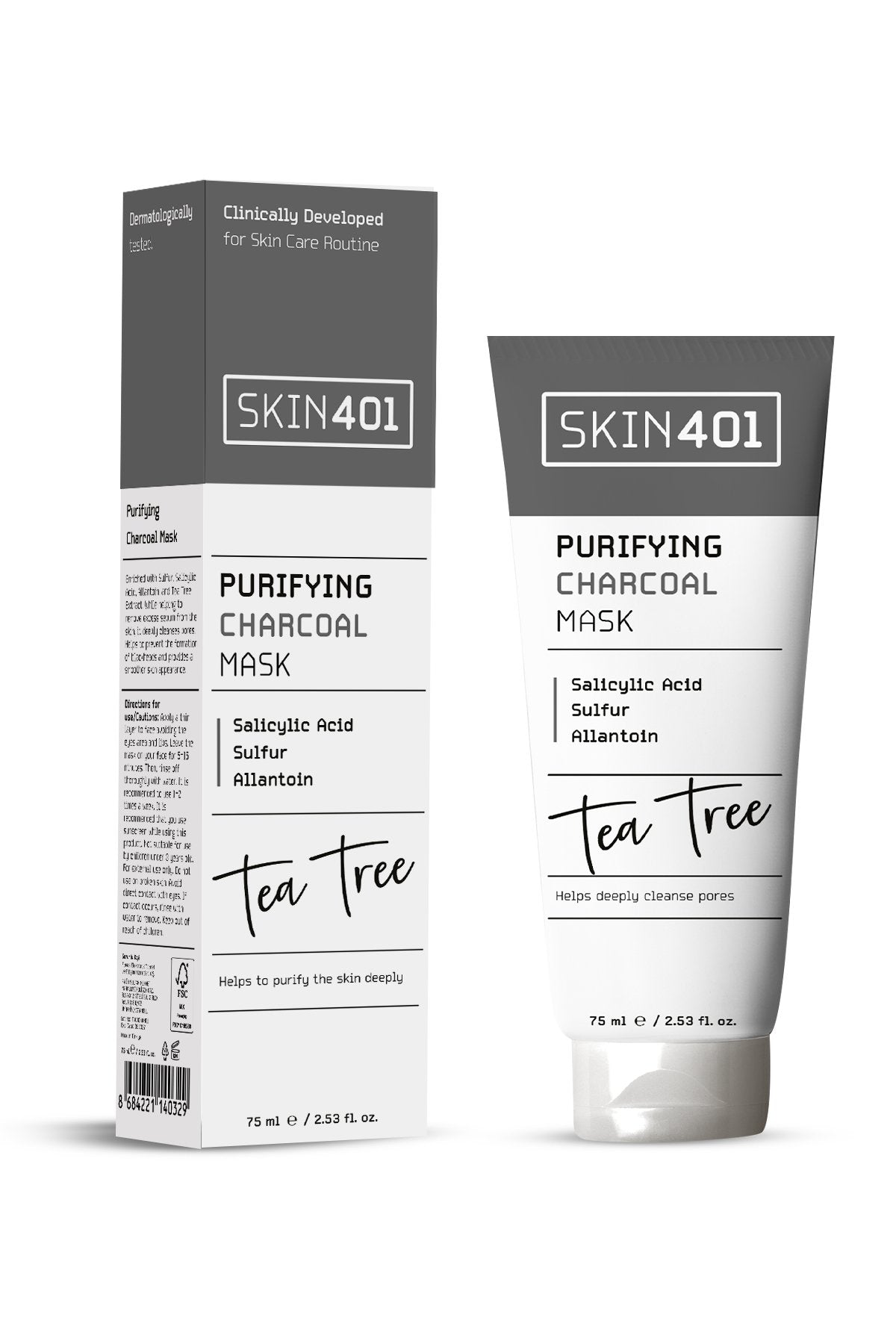 Skin401 Purifying Salicylic Charchoal Mask 75ml - Flavuscom