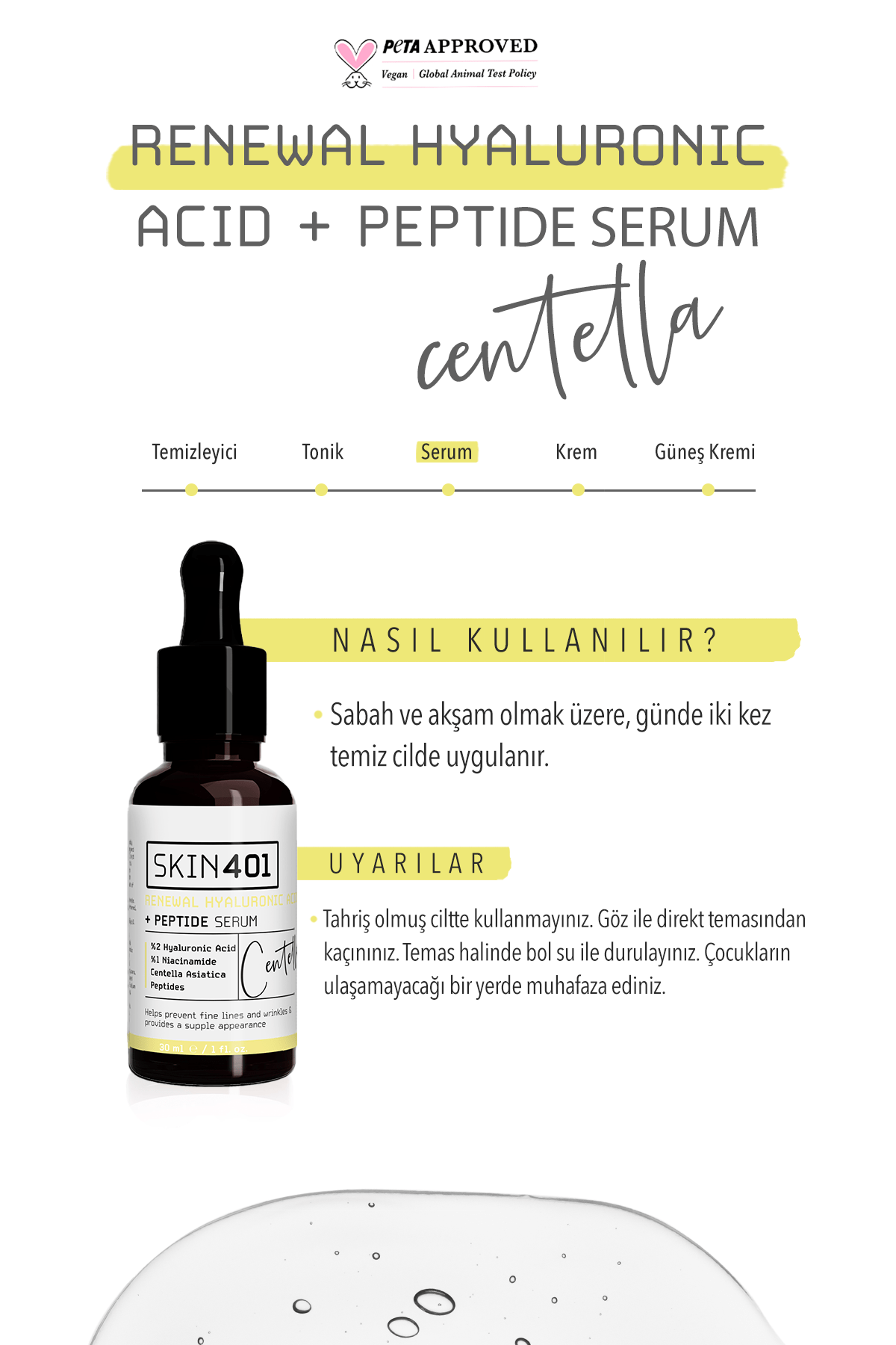 Skin401 Renewal 2% Hyaluronic Acid + Peptide Serum - Flavuscom