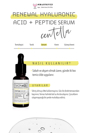 Skin401 Renewal 2% Hyaluronic Acid + Peptide Serum - Flavuscom