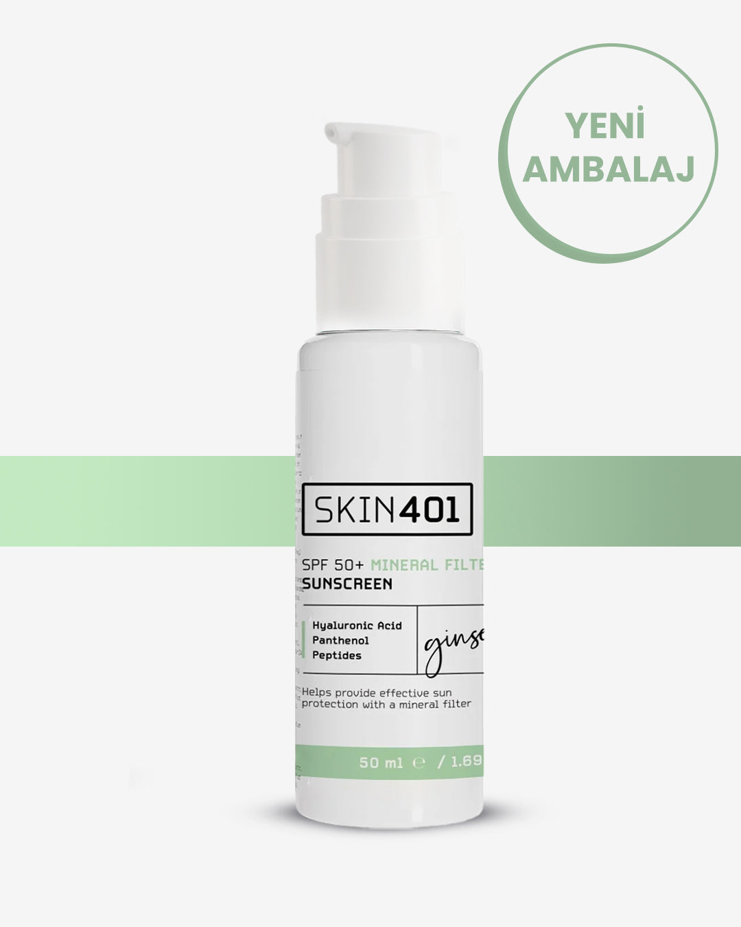 Skin401 SPF 50+ Mineral Filter Sunscreen Mineral Filtre Güneş Kremi 50 ml